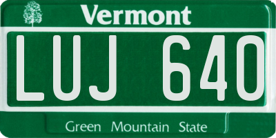 VT license plate LUJ640