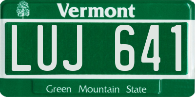 VT license plate LUJ641