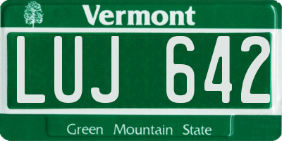VT license plate LUJ642