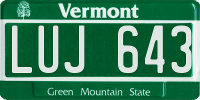 VT license plate LUJ643