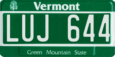 VT license plate LUJ644