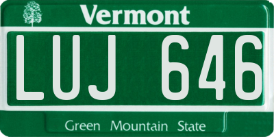 VT license plate LUJ646