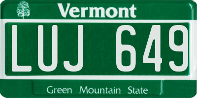 VT license plate LUJ649
