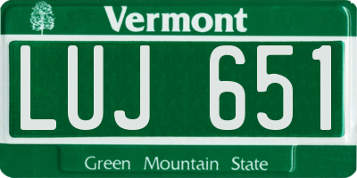 VT license plate LUJ651