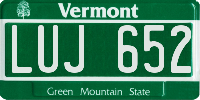 VT license plate LUJ652
