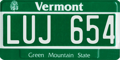 VT license plate LUJ654