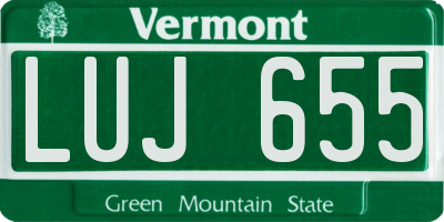 VT license plate LUJ655