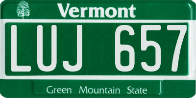 VT license plate LUJ657