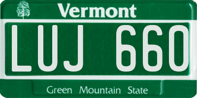 VT license plate LUJ660
