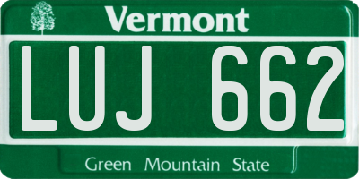 VT license plate LUJ662
