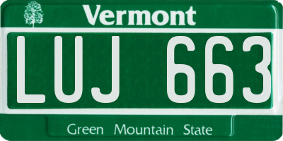 VT license plate LUJ663