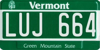 VT license plate LUJ664