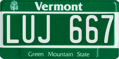 VT license plate LUJ667
