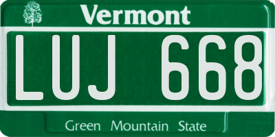 VT license plate LUJ668