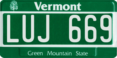 VT license plate LUJ669
