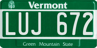 VT license plate LUJ672