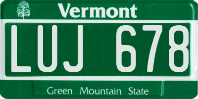 VT license plate LUJ678
