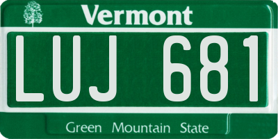VT license plate LUJ681
