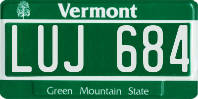 VT license plate LUJ684