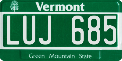 VT license plate LUJ685