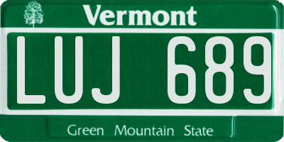 VT license plate LUJ689