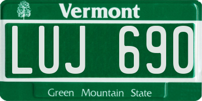 VT license plate LUJ690
