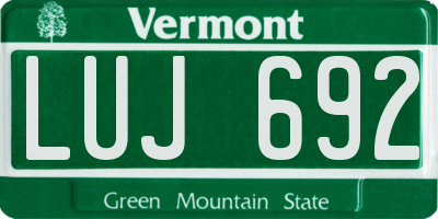 VT license plate LUJ692
