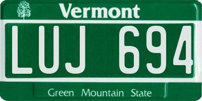 VT license plate LUJ694