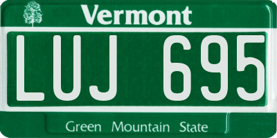 VT license plate LUJ695