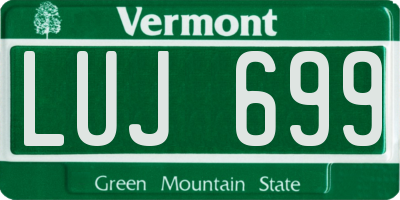 VT license plate LUJ699