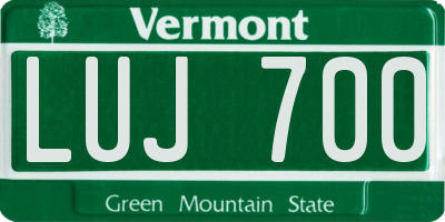VT license plate LUJ700