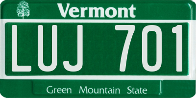 VT license plate LUJ701