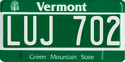 VT license plate LUJ702
