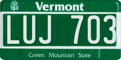 VT license plate LUJ703