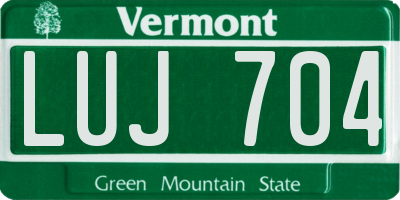 VT license plate LUJ704
