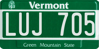 VT license plate LUJ705