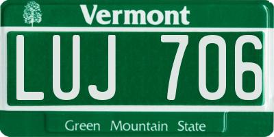 VT license plate LUJ706