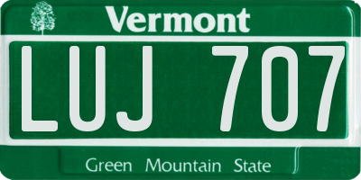 VT license plate LUJ707