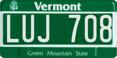 VT license plate LUJ708