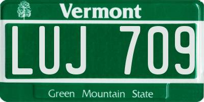 VT license plate LUJ709