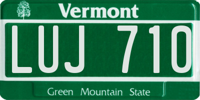 VT license plate LUJ710