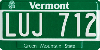 VT license plate LUJ712