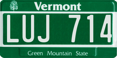 VT license plate LUJ714