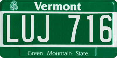 VT license plate LUJ716