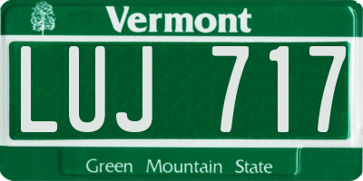 VT license plate LUJ717