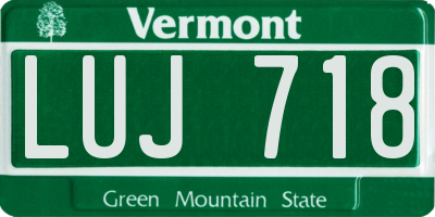VT license plate LUJ718
