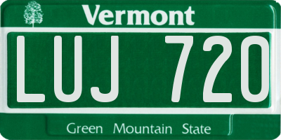 VT license plate LUJ720