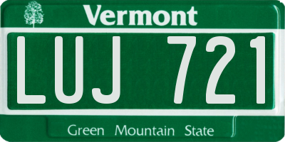 VT license plate LUJ721