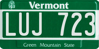 VT license plate LUJ723