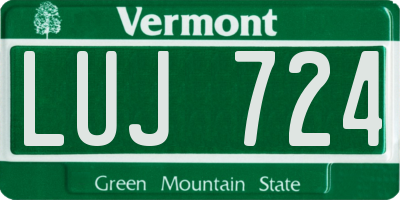 VT license plate LUJ724